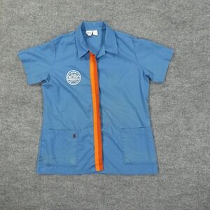 Vintage Wal-Mart Discount City Shirt Womens Large Blue Employee Uniform 70s